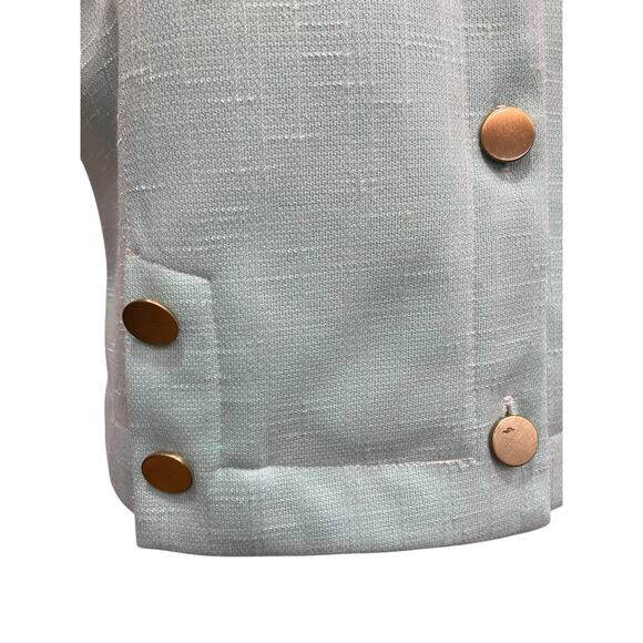Vintage 60s Pablo Collection Blue Polyester Jackie O Chop Jacket Women’s size 12 - Picture 2 of 6